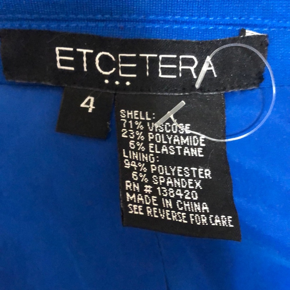 ETCETERA by Carlisle NEW YORK • Blue & Black Blazer Jacket • Zipper Detail - Picture 11 of 17